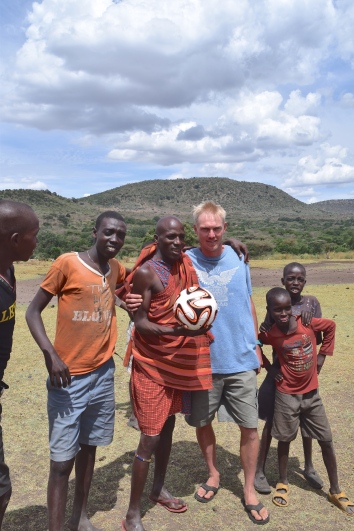 Masai boys were given a soccer ball thanks to Charity Ball